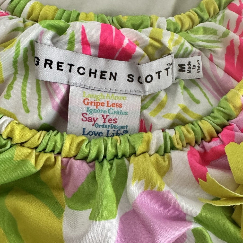 Gretchen Scott Everywhere Tie Tassels Dress-size M-Floral Tropical-Summer-Beach‎ - Picture 3 of 6